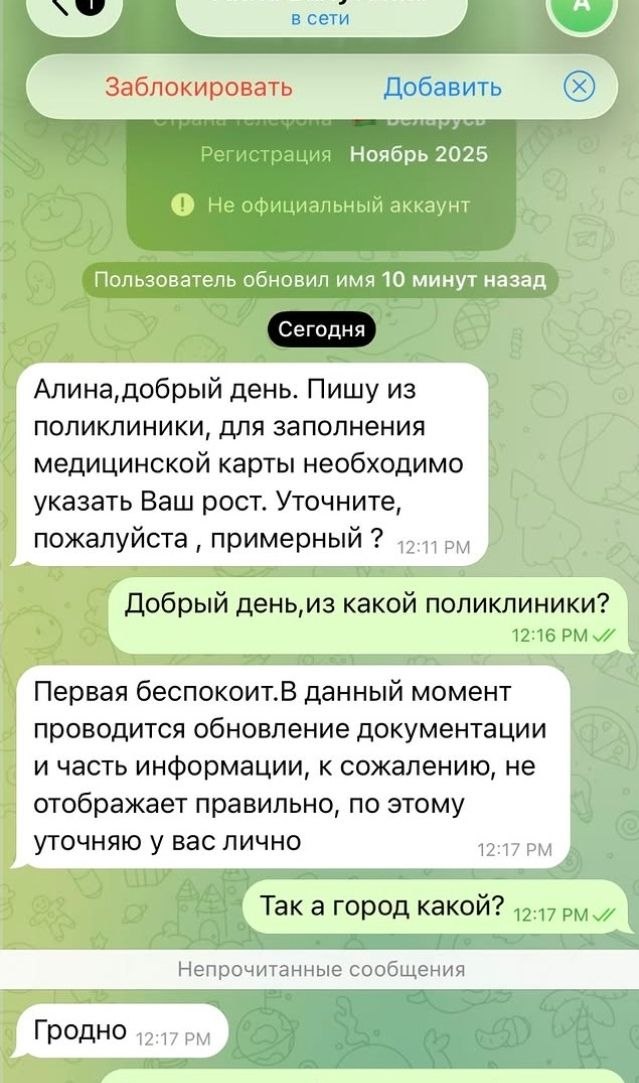 Скриншот переписки с мошенником